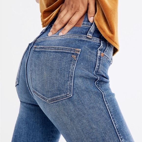 MADEWELL 9” High Rise Skinny Jean NWT 25 Raw Hem Distressed Slit Knee - Picture 10 of 11